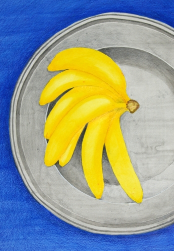Bananas on  a Pewter Plate
